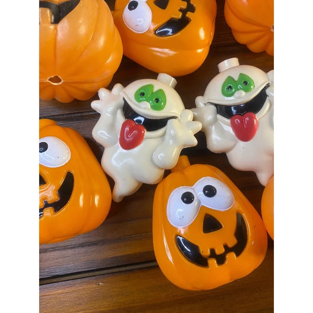 19 Halloween Blow Mold Light Strand Covers Silly Ghost 2 Styles Of Pumpkins
